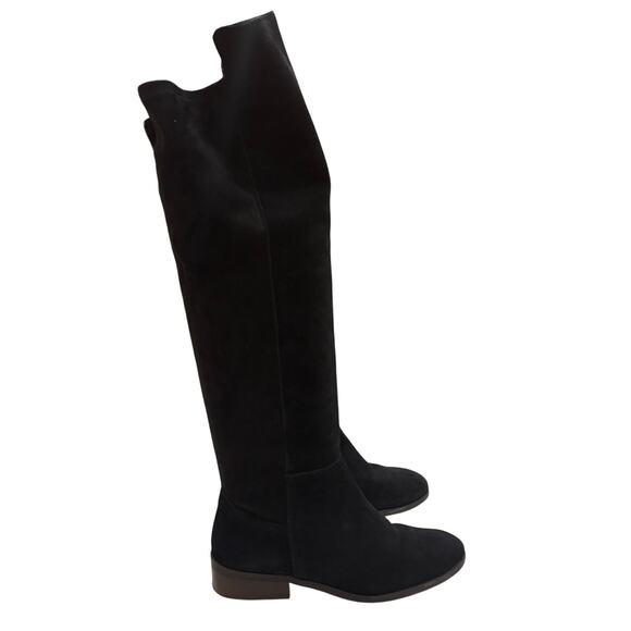 Lucky Brand Tall Boots Calypso Women's Size 6M Black Leather Suede Over The Knee - Picture 1 of 9